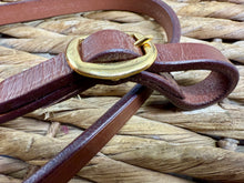 Load image into Gallery viewer, Leather In-Hand Show Lead - Chestnut Brown/Brass