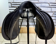 Load image into Gallery viewer, 17 1/2” Wide Cardinel English Dressage Saddle - Black - Flocked - Big Blocks