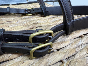 S/H English Raised In hand Showing Bridle -Brown/Brass- Full