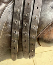 Load image into Gallery viewer, 17” MN S.O.S Saddlery GP/Jump Saddle - Brown - High Wither - TB ROR - Massive Blocks