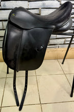 Load image into Gallery viewer, 17 1/2” Wide Ideal Suzannah Dressage Saddle - Black - Suede Seat &amp; Knees