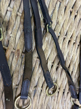 Load image into Gallery viewer, S/H Elastic Hunting Breastplate &amp; Martingale -Brown/Brass- Pony