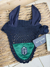 Load image into Gallery viewer, Kingsland Klares Fly Veil/Hat - Green Cilantro/Navy - Full