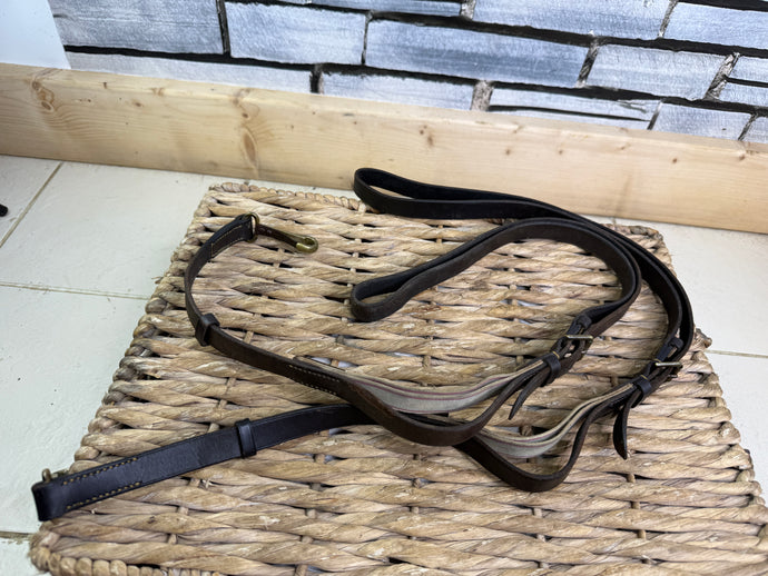 S/H Elasticated Leather Side Reins - Full - Brown