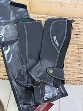 Load image into Gallery viewer, Brogini Leather Gaiters/Half Chaps -Size XS- Black/White Stitching