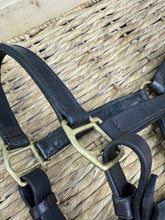 Load image into Gallery viewer, S/H English Leather Headcollar, Clip Throat - Cob