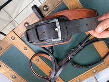 Load image into Gallery viewer, Stitched Padded Hunter Snaffle Bridle - Brown/Tan -Cob Size- Jerome - English Leather