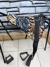 Load image into Gallery viewer, Tiny Fleece Shetland/Pony Pad Saddle -Complete with Girth &amp; Stirrups- Jungle/Animal Print