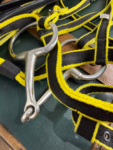 Load image into Gallery viewer, Libbys Complete Bridle &amp; Martingale - Yellow/Black - XF - Soft Web Flash