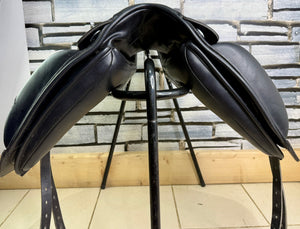 17” MW/Changeable Gullet Premier Equine Monoflap Dressage Saddle - Black