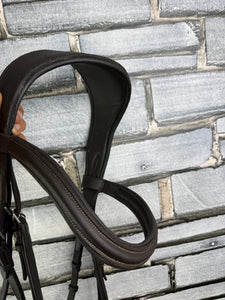 S/H Anatomic Padded Bridle with Sliding Noseband - Brown - Full