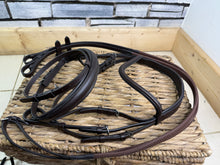Load image into Gallery viewer, S/H Colliegate Padded Flash Bridle &amp; Flexi Reins - Brown - Cob