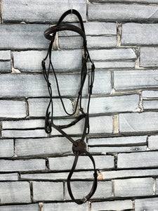 S/H English Dainty Grackle Bridle - Brown - Cob