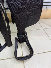 Load image into Gallery viewer, 15” Ornate Leather Western Saddle - Semi QH Bars - Brown