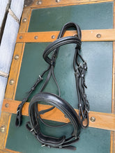 Load image into Gallery viewer, Heritage Cavesson Snaffle Bridle - Black -Pony Size- Comfort Padded