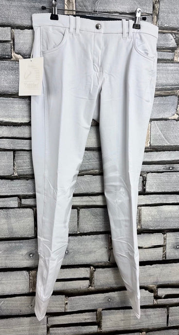 NEW Tattini Platinum Silicon Knee Competition Breeches -White- Size UK 26 Waist