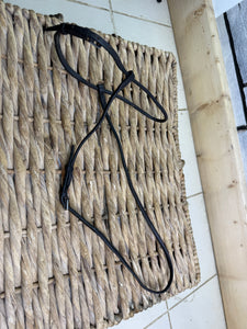 S/H English Fine Rolled Noseband - Pony/Arab - Brown
