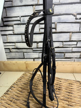 Load image into Gallery viewer, S/H Raised Flash Snaffle Bridle - Black -Wave Bling Brow- Full