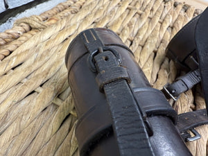 S/H English Vintage Hunting Saddle Flask Cases