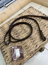 Load image into Gallery viewer, S/H Sabre Plain 5/8” Leather Reins - Brown - Pony