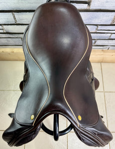 16 1/2” Wide R.S. Saddles Excelle Monoflap Jump Saddle - Brown