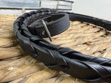 Load image into Gallery viewer, S/H Laced Leather Showing Reins - Black - Full