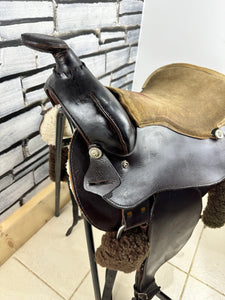 15 1/2” Leather Western Reining Saddle - Brown