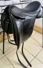 Load image into Gallery viewer, 17 1/2” Wide Cardinel English Dressage Saddle - Black - Flocked - Big Blocks