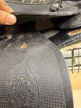 Load image into Gallery viewer, 12 1/2” SQHB Shetland Leather Western Saddle - Black - Pony Size