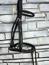 Load image into Gallery viewer, S/H Full Size Zaldi Anatomic Padded Flash Bridle - Black