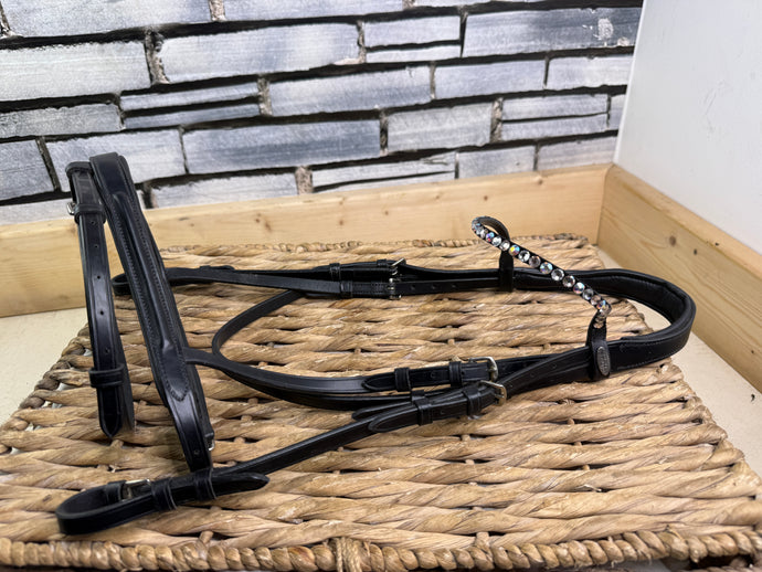 S/H Felix Buhler Raised Flash Dressage Bridle - Black - Full