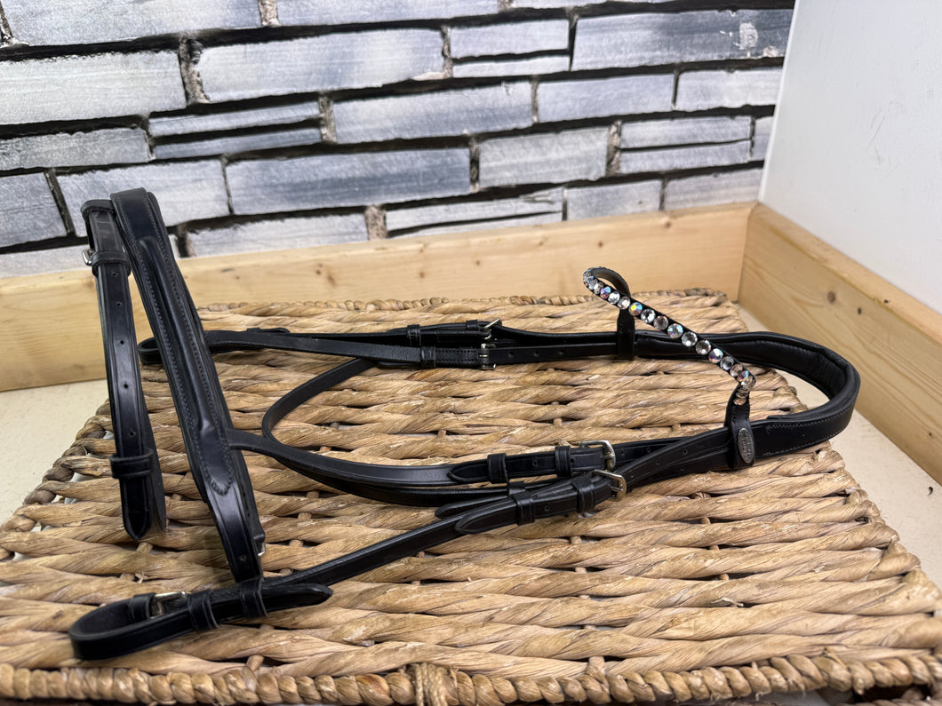 S/H Felix Buhler Raised Flash Dressage Bridle - Black - Full