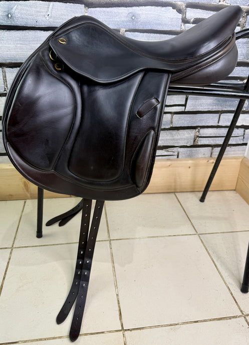 17” MW Excelle/Walsall Riding English Monoflap Jump Saddle - Brown