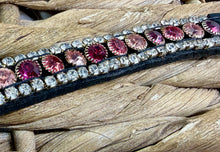 Load image into Gallery viewer, Crystal Browband - “Girls Best Friend” Colour - Ice, Fire, Diamond &amp; PinkGin - Bridle Brow Band