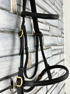 S/H English In-hand Showing Bridle - Black/Brass - Full