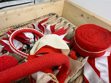 Load image into Gallery viewer, S/H Heavy Horse/Shire Ribbons, Flights &amp; Decoration - Red/White