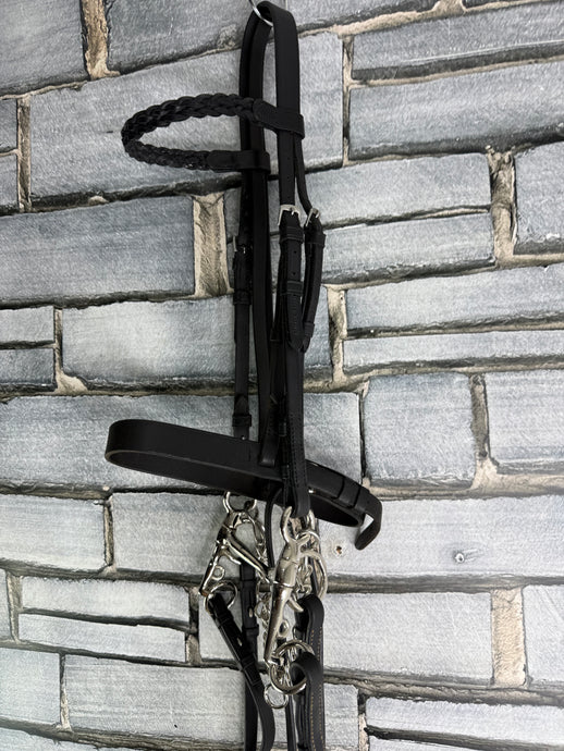 S/H English M&M Complete Pelham Bridle - Black - Pony