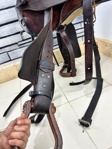 16” Bunkhouse Leather Banderas Texas Western Saddle - Brown