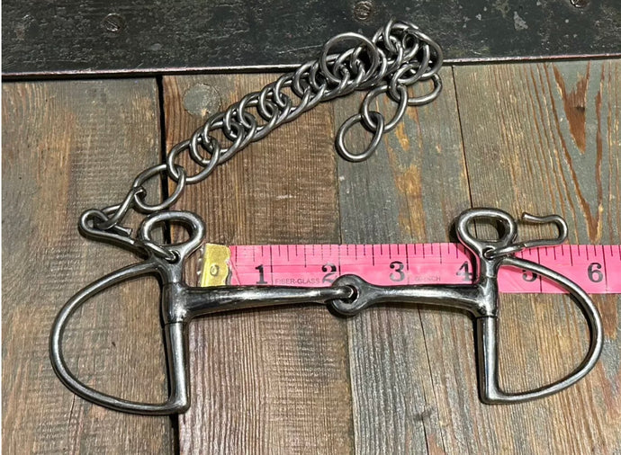 4” Mini Jointed Kimblewick Bit With Curb Chain - Very Dainty!