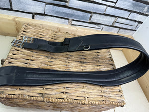 S/H 54”/140cm Prestige Leather Elasticated Girth - Black