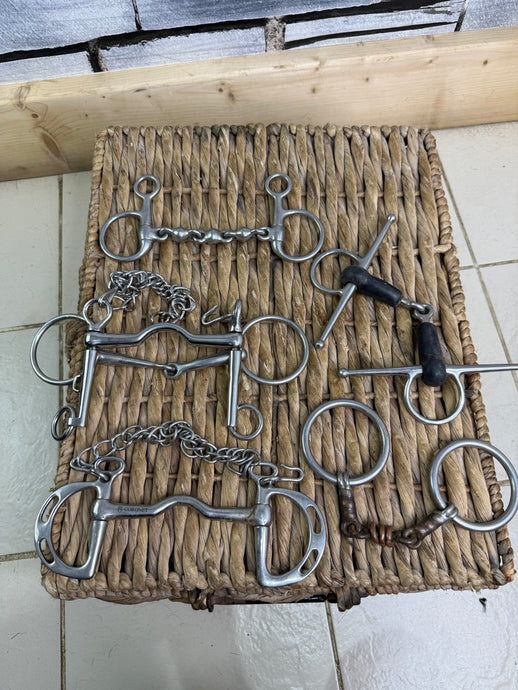 S/H Job Lot-Six X 5” Bits - Double/Kimblewick/Waterford/Snaffle