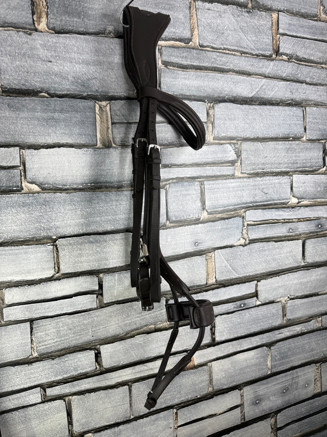 S/H Anatomic Padded Bridle with Sliding Noseband - Brown - Full