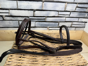 S/H Flash Noseband Bridle with Biogrip Reins -Full- Brown