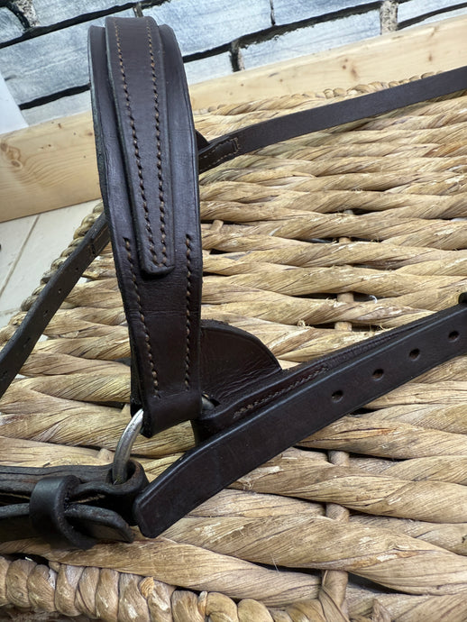 S/H Wide English Drop Noseband - Brown - Full