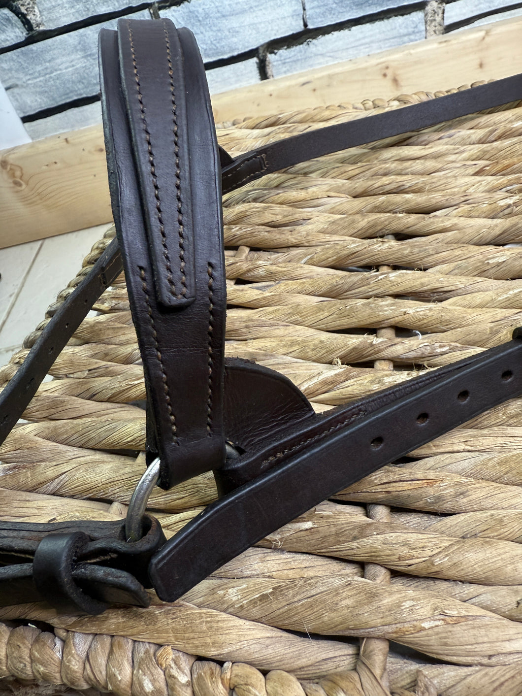 S/H Wide English Drop Noseband - Brown - Full