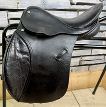 Load image into Gallery viewer, 12 1/2” Wide English Tiny Pony GP Saddle - Black - Child’s First Saddle