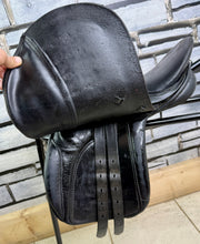 Load image into Gallery viewer, 12 1/2” Wide English Tiny Pony GP Saddle - Black - Child’s First Saddle