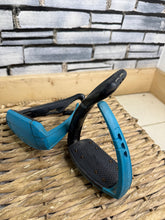 Load image into Gallery viewer, Adult Freejump SoftUp Stirrup Irons - Teal/Black - Jumping Stirrups