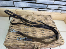 Load image into Gallery viewer, S/H Elasticated Leather Adjustable Side Reins - Full - Brown