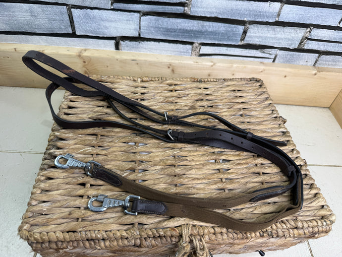 S/H Elasticated Leather Adjustable Side Reins - Full - Brown